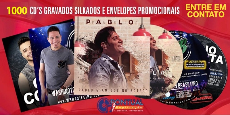 1000 CD'S Gravados Silkados e envelopes promocionais